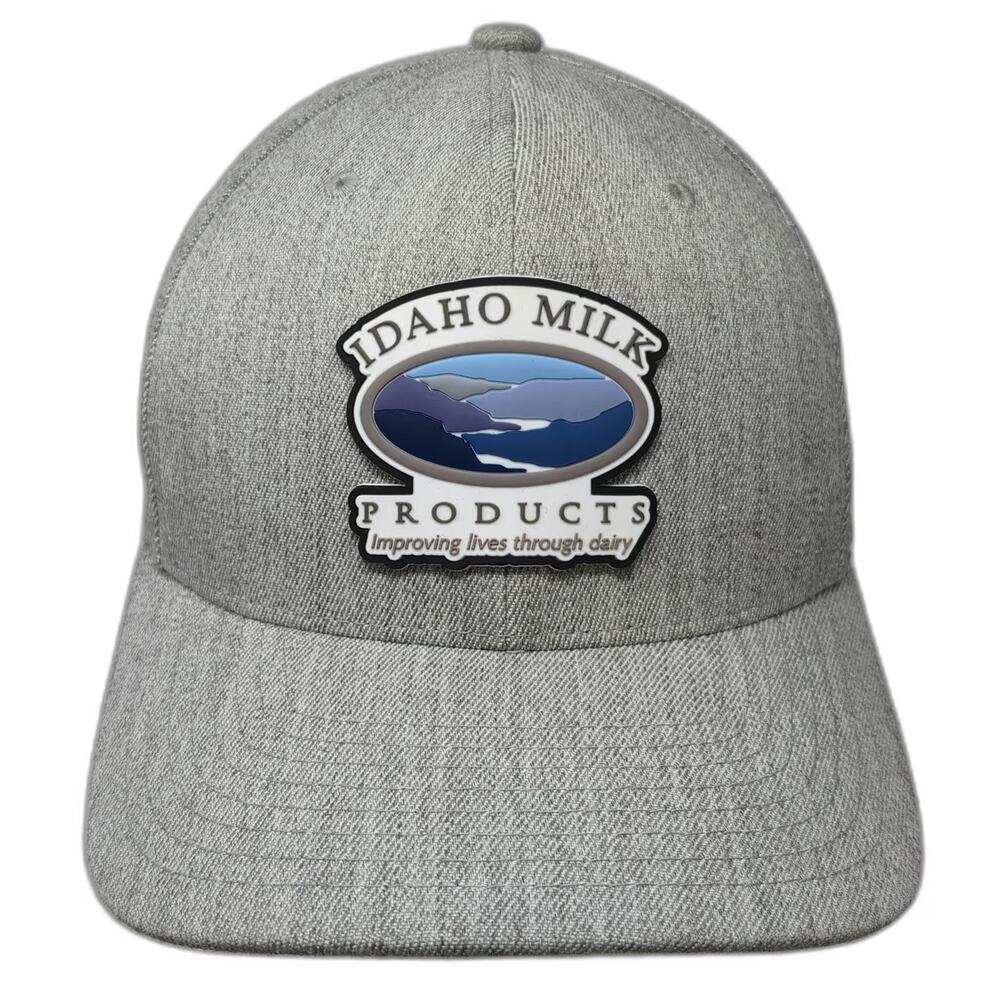 Branded Bills Baseball Cap Gray M Idaho Milk Products Patch Flexfit Fitted Hat